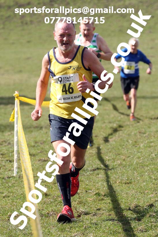 Masters men 2021 NECAA Cross Country Relays, Thornley Farm, Peterlee, Saturday, April 10th. Photo: David T. Hewitson/Sports for All Pics